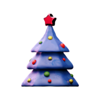 Blue clay Christmas tree png