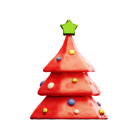 Red clay Christmas tree png