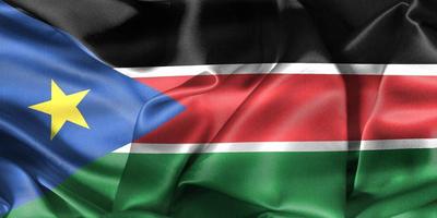 3D-Illustration of a South Sudan flag - realistic waving fabric flag photo