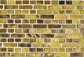 Detailed view at a colorful old and weathered brick wall texture as a panoramic background. photo