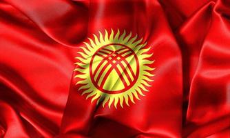 3D-Illustration of a Kyrgyzstan flag - realistic waving fabric flag photo