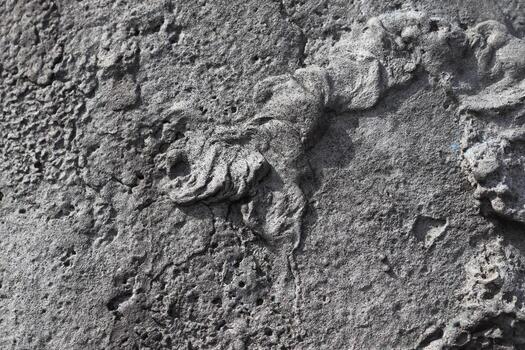 Detailed close up view on aged concrete walls with cracks and lots of structure photo