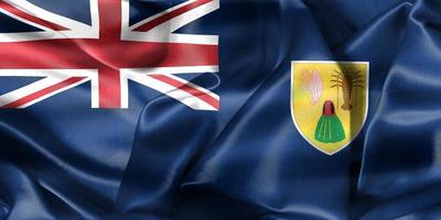 3D-Illustration of a Caicos Islands flag - realistic waving fabric flag photo