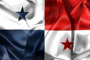 3D-Illustration of a Panama flag - realistic waving fabric flag photo