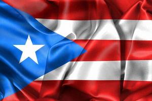 3D-Illustration of a Puerto Rico flag - realistic waving fabric flag photo