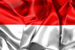 3D-Illustration of a Indonesia flag - realistic waving fabric flag photo