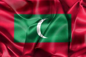 3D-Illustration of a Maldives flag - realistic waving fabric flag photo