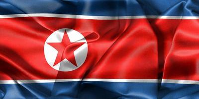 3D-Illustration of a North Korea flag - realistic waving fabric flag photo