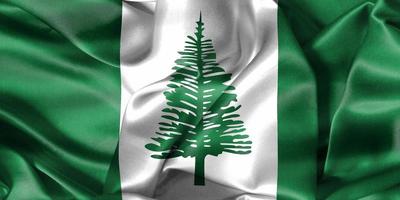 3D-Illustration of a Norfolk Island flag - realistic waving fabric flag photo