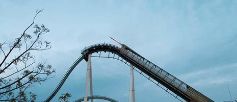 Osaka, Japan, 2019 - Extremely extreme roller coaster ride at Universal Studios Japan. photo