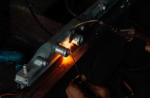 flame of welding steel photo