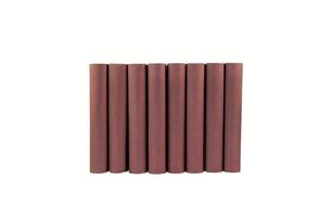 isolated stack of hardcover books on white background photo