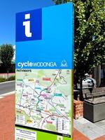 Wodonga, Victoria, Australia 2022 City cycling map at the regional town of Wodonga. photo