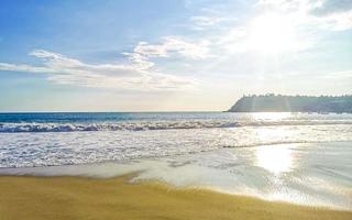 Extremely huge big surfer waves at beach Puerto Escondido Mexico. photo