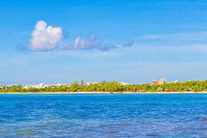 Tropical mexican beach clear turquoise water Playa del Carmen Mexico. photo