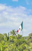 Mexican green white red flag in Zicatela Puerto Escondido Mexico. photo