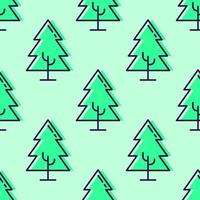 Vibrant vector seamless pattern of green trees on light green background for web sites, clothing, postcards, web