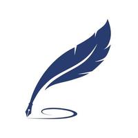 feather quill pen vector illustration symbol