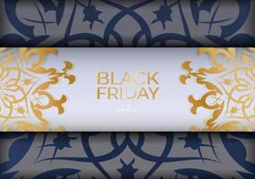 Holiday Advertising For Black Friday in beige color with round ornament vector