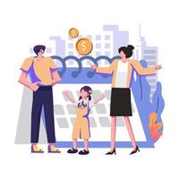 Parental allowance flat style illustration design vector