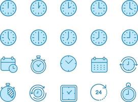 Time and Clock icons vector design