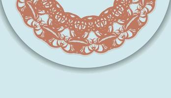 Aquamarine background with vintage coral pattern and space for text vector