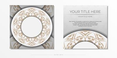 Two business cards with a circular pattern vector