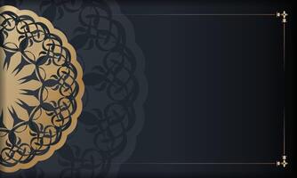 Golden background with ornate design on black background vector