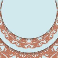 Aquamarine color flyer with luxury coral pattern for your design. vector