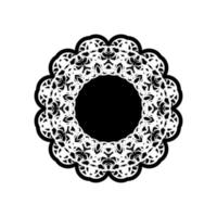 Circular pattern in form of mandala for Henna, Mehndi, tattoo, decoration. vector