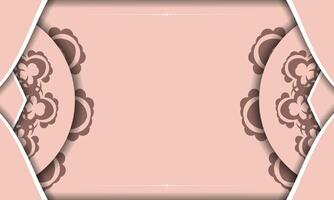 A pink and brown background with a decorative pattern vector