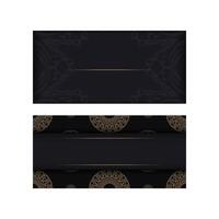Black postcard with brown abstract pattern vector