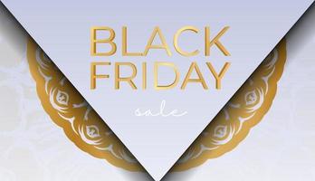 Beige black friday sale advertisement with luxury ornamentation vector