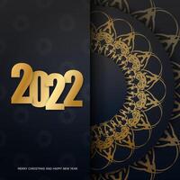 Happy new year 2020 with gold and black background vector