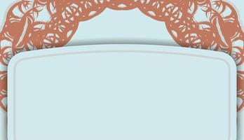 Aquamarine background with luxurious coral ornament for design under your text