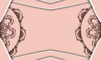A pink background with a brown pattern vector
