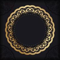 Black brochure with luxurious brown pattern for your design. vector