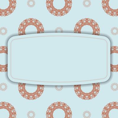 Vintage coral pattern aquamarine flyer prepared for typography.