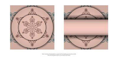 Two different designs for a card with a floral pattern vector