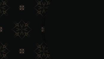 Black color banner template with indian brown pattern for logo design vector