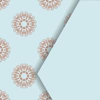 An aquamarine postcard with an antique coral pattern is ready for typography. vector