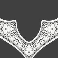 The postcard is in black color with a white Greek pattern, ready for printing. vector