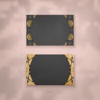 Presentable business card in black with gold mandala ornaments for your personality. vector