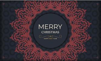 Merry christmas banner template with vintage ornaments. vector