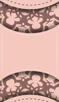 This brochure is in pink with an abstract pattern and is ready for print. vector