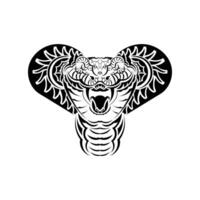 A tiger head with a tribal design on it vector