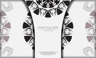 A black and white design with a floral pattern vector