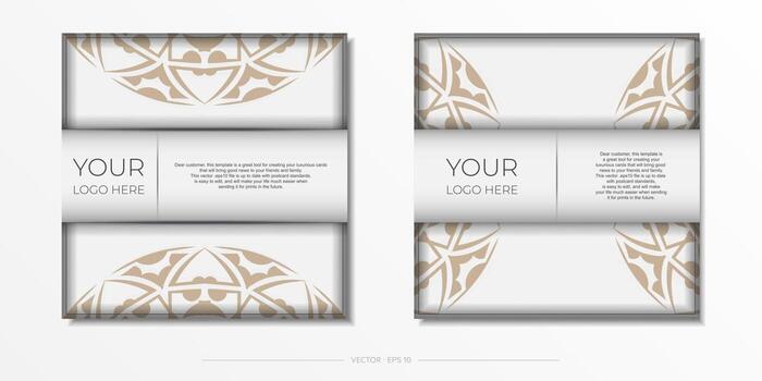 Two business cards with a gold pattern on the front vector