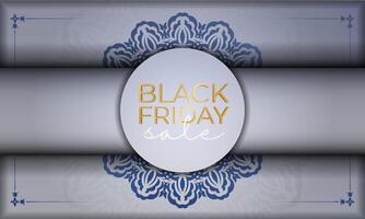 Baner For Black Friday in beige color with abstract ornament vector