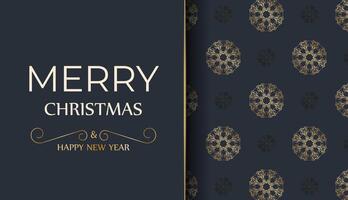 Christmas card with gold and black pattern vector